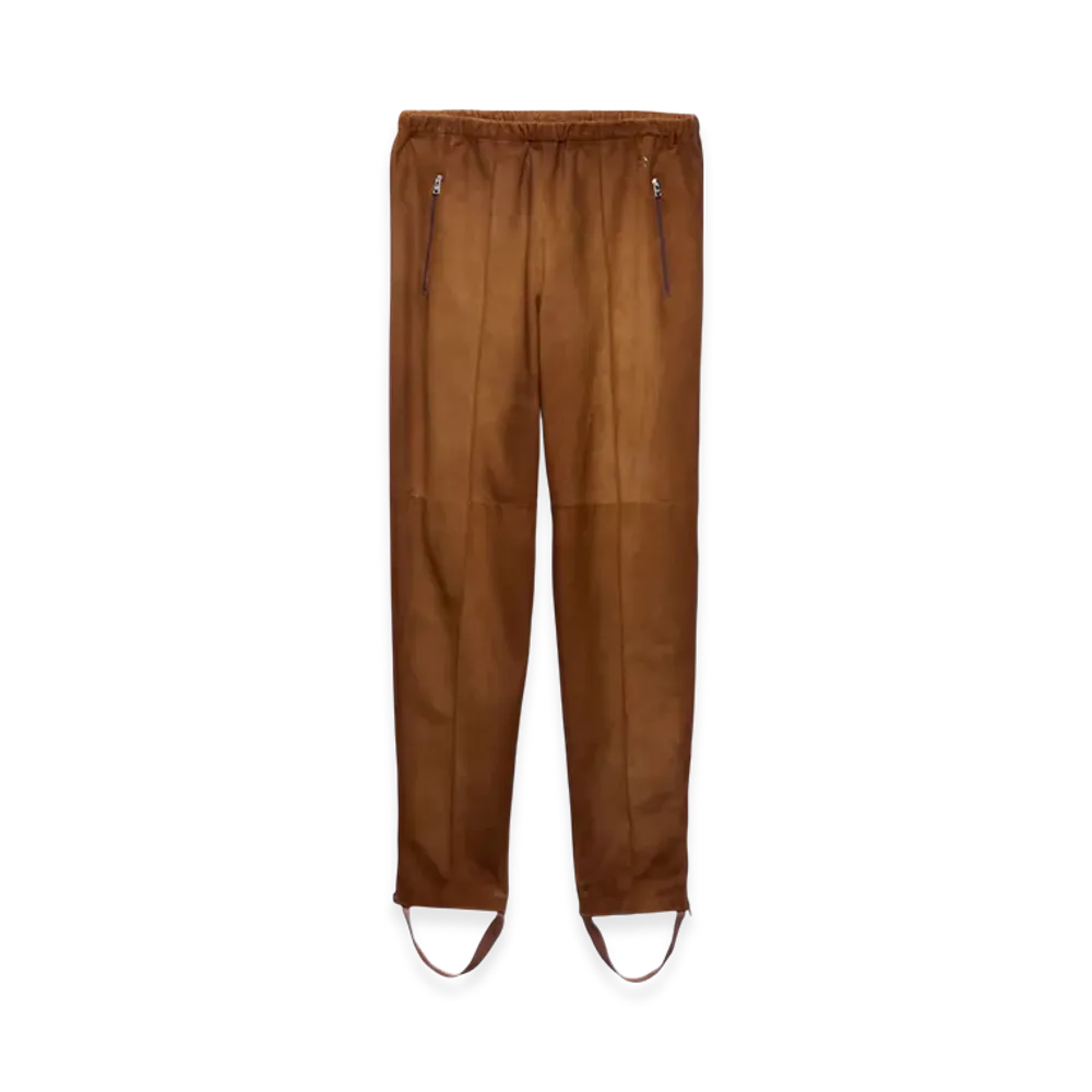 PRADA Suede Joggers "Cognac"