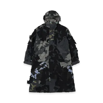 Ground Y x CHAINSAW MAN Collaborate Collection Explosion Camouflage Foodet Coat "Gray"