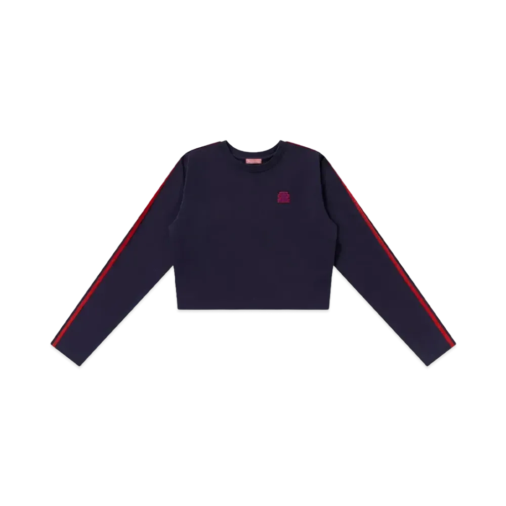 BlackEyePatch Small OG Label Cropped L/S Tee "Navy"