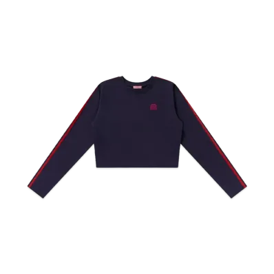 BlackEyePatch Small OG Label Cropped L/S Tee "Navy"