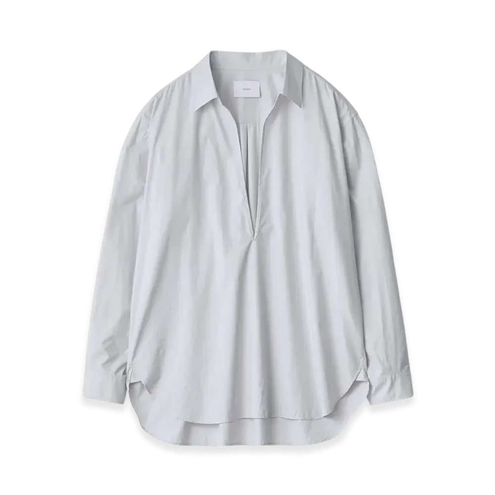ssstein Suvin Cotton Oversized Skipper Shirt "Off Blue"