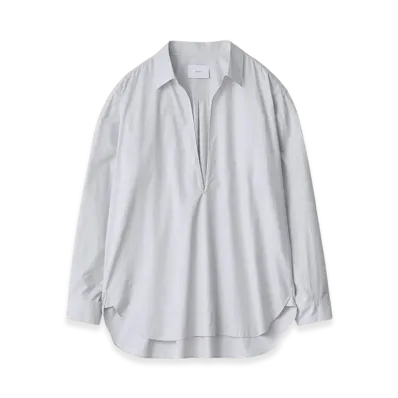 ssstein Suvin Cotton Oversized Skipper Shirt "Off Blue"