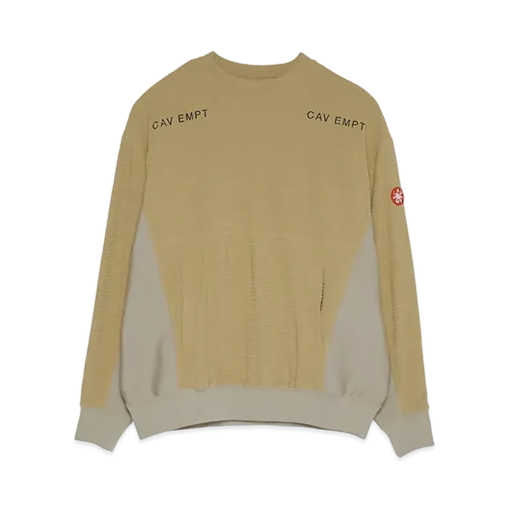 Cav Empt (C.E) BLOCK FLEECE CREW NECK "Beige"