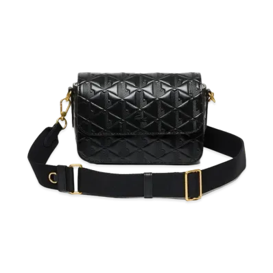 LACOSTE Maheki Leather Messenger Bag "Black"