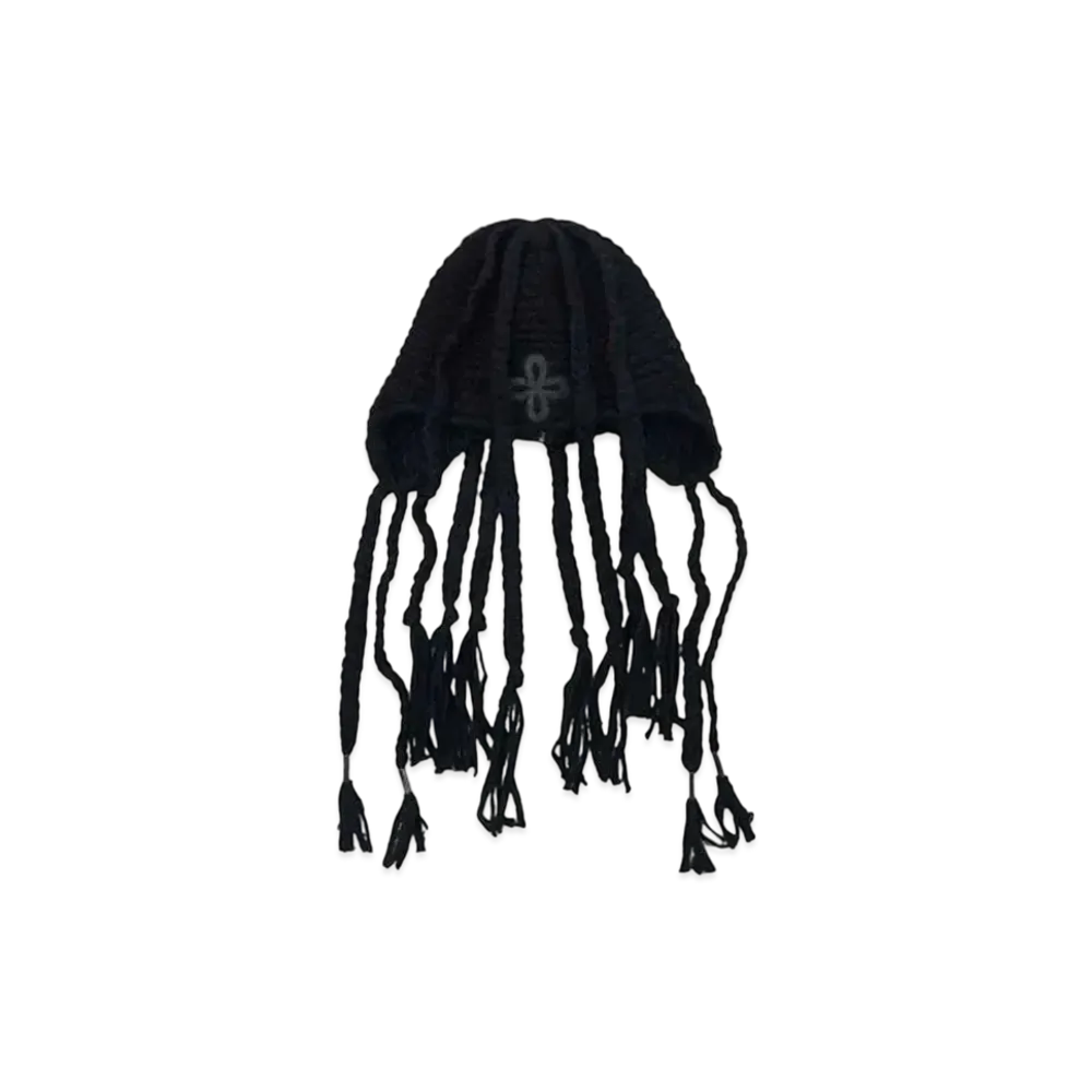 SURGERY Leather Patch Braids Beanie "Black"