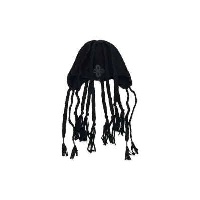 SURGERY Leather Patch Braids Beanie "Black"