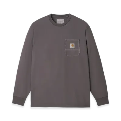 Carhartt WIP L/S Work Pocket T-Shirt "Soot/White(Pigment Garment Dyed)"