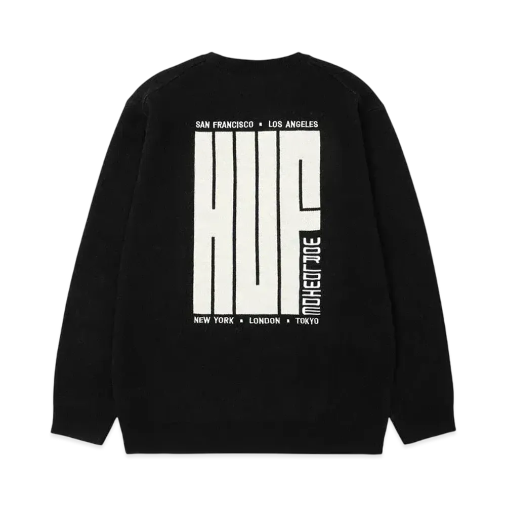 HUF Winter 24 Big Block Crew Sweater "Black"