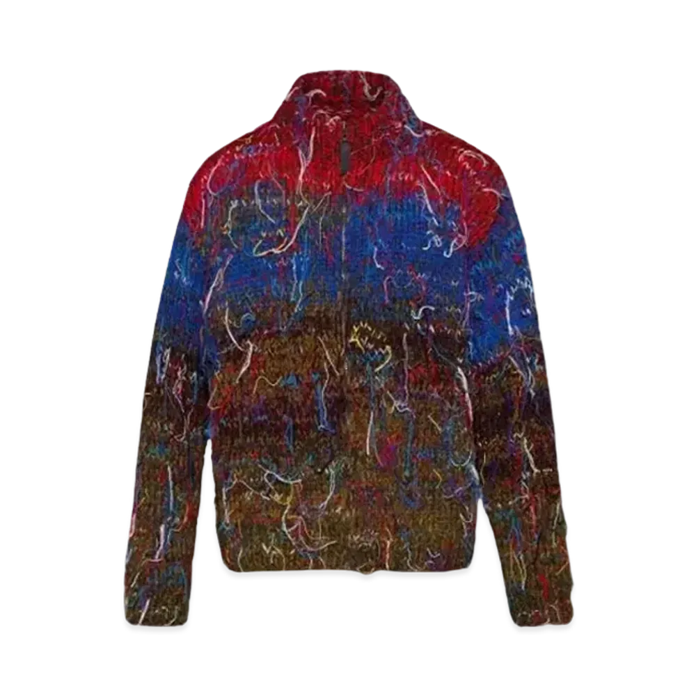 Maison Margiela Handmade Knit Zip Designers Sweaters "Blue/Red"