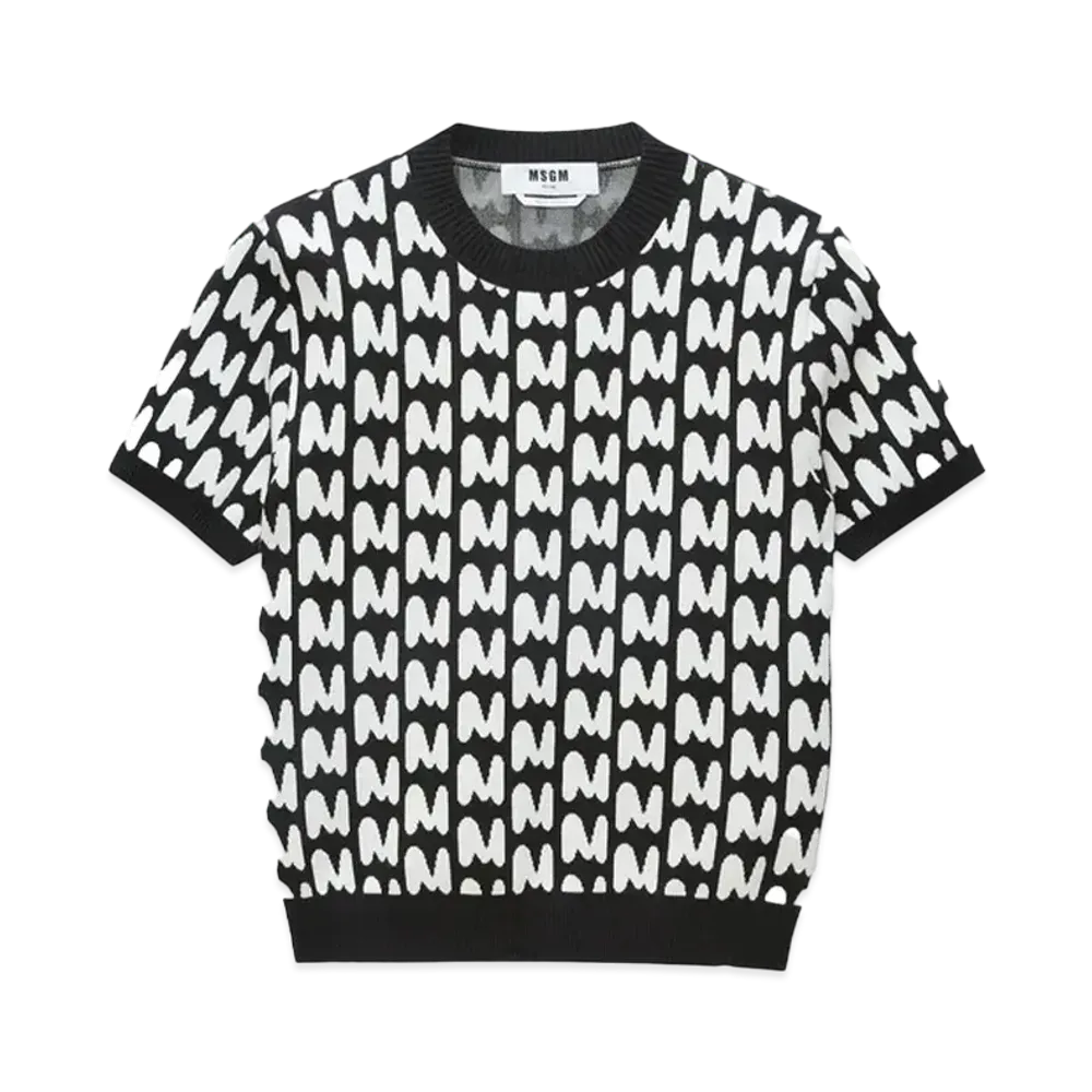 MSGM Jacquard "Themwave" Shirt "Black"