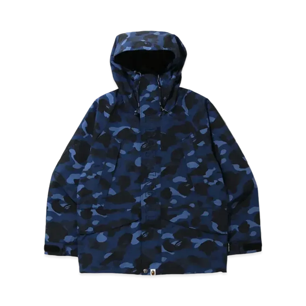 A BATHING APE COLOR CAMO SNOWBOARD JACKET "Navy"
