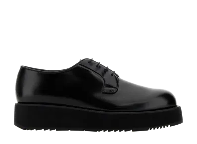 PRADA Leather Lace-Up Shoes "Black"