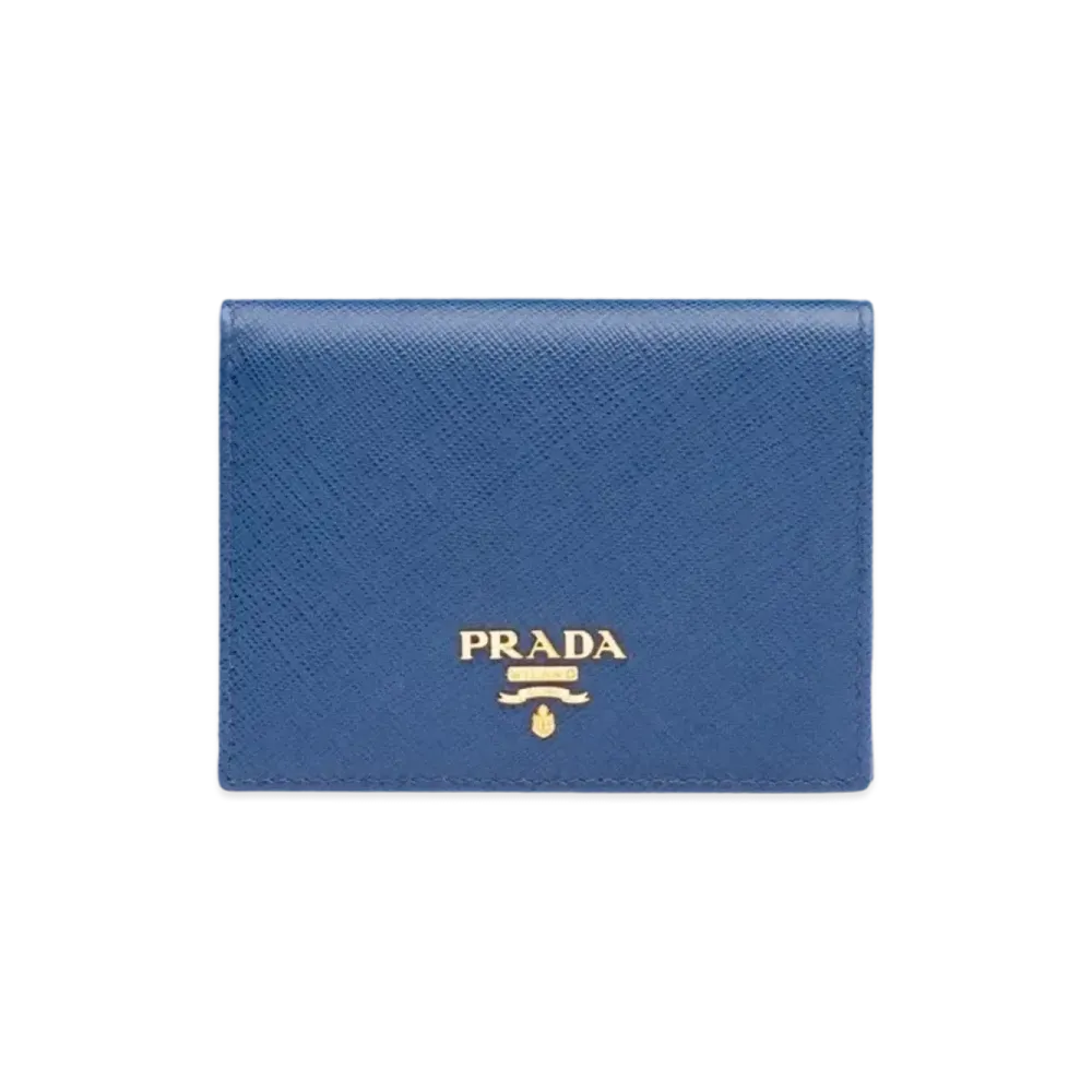 PRADA Small Saffiano Leather Wallet "Bluette"