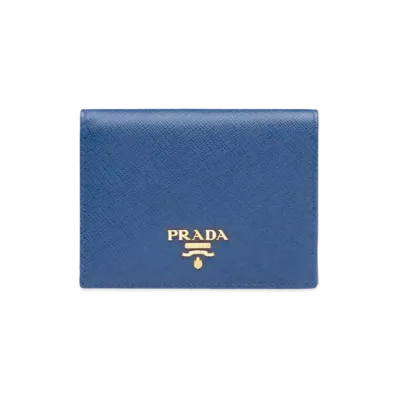 PRADA Small Saffiano Leather Wallet "Bluette"