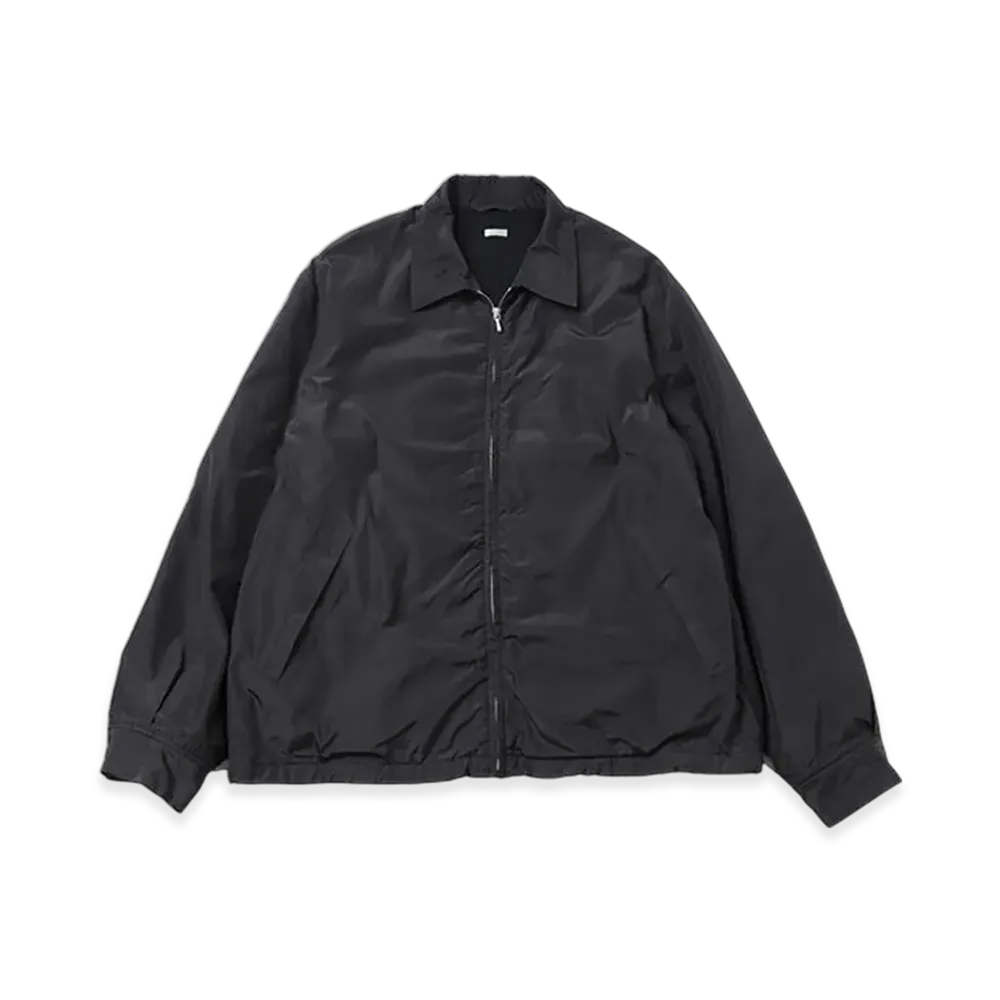 A.PRESSE Silk Taffeta Coach Jacket "Black"