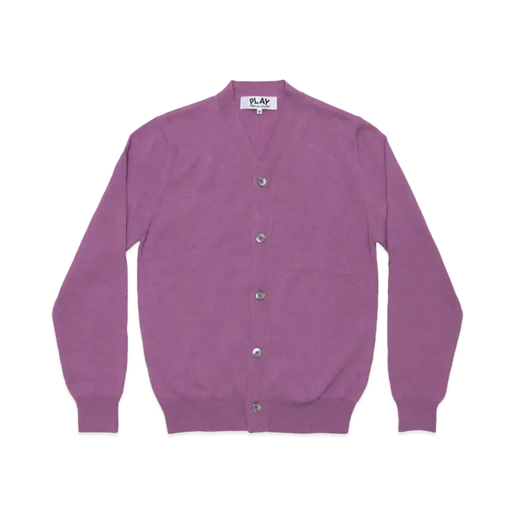 PLAY COMME des GARCONS Unisex V-Neck Cardigan With Small Emblem AX-N092-051 "Purple"