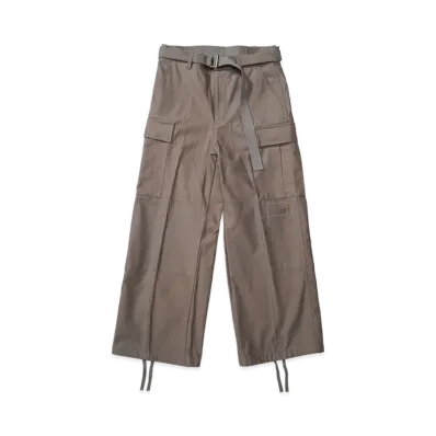 WTAPS x sacai Cotton Back Satin Pants 01 / Trousers / Cotton Back Satin "Beige" 2423234D-PTM01S / 25-03695M
