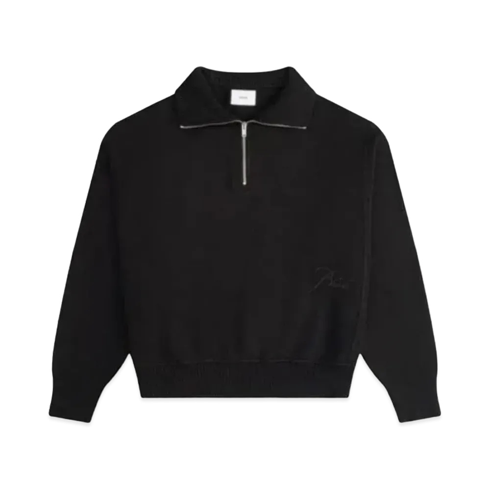 RHUDE Core Cashmere Knit Quarter-Zip "Black"