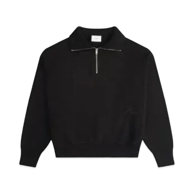 RHUDE Core Cashmere Knit Quarter-Zip "Black"