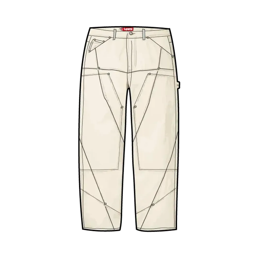 Supreme Contrast Stitch Double Knee Painter Jean "Natural"
