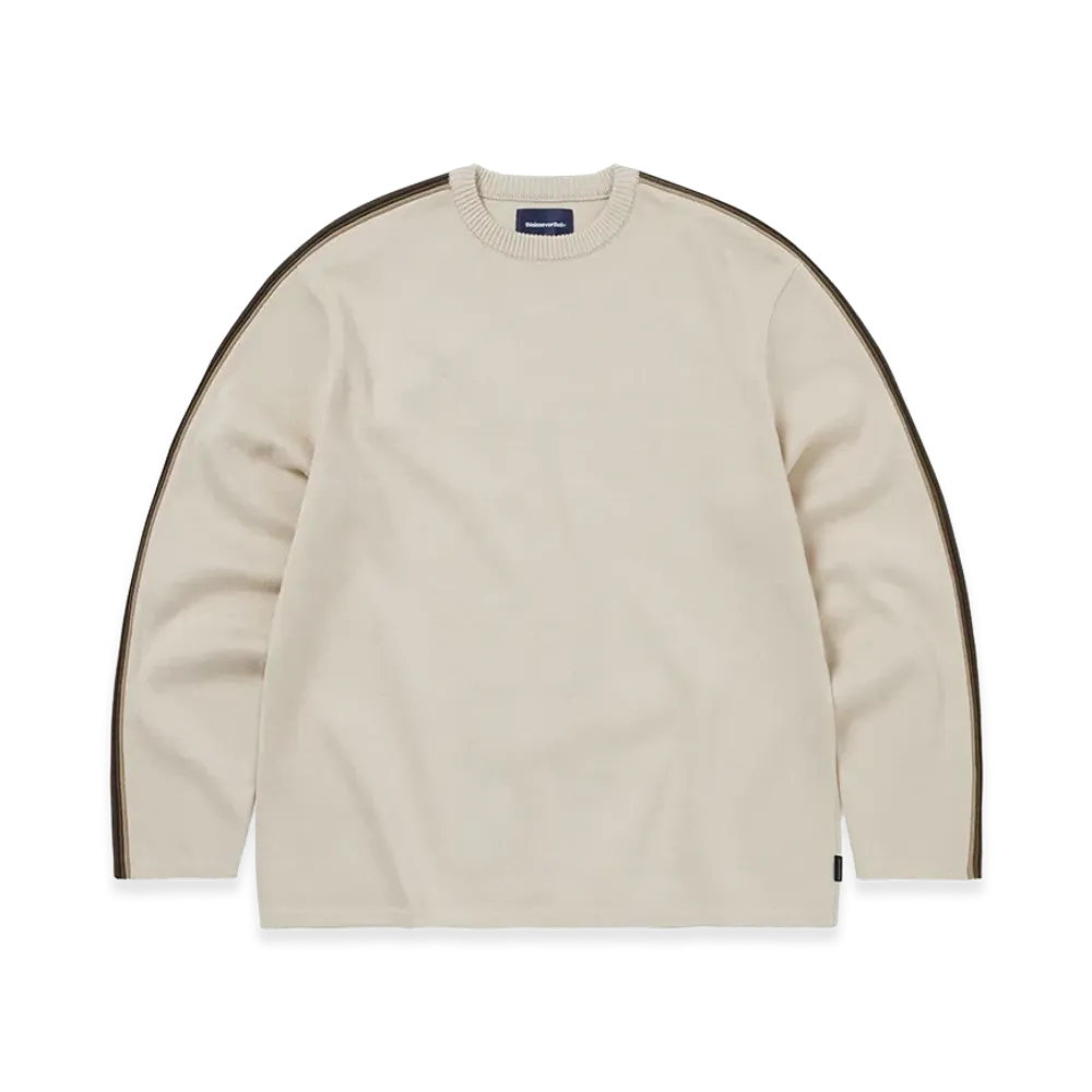 thisisneverthat Striped Sleeve Knit Crew "Ivory"