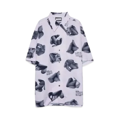 PRESTIGE APPAREL OPEN COLLAR PRINT SHIRTS "LAVENDER"