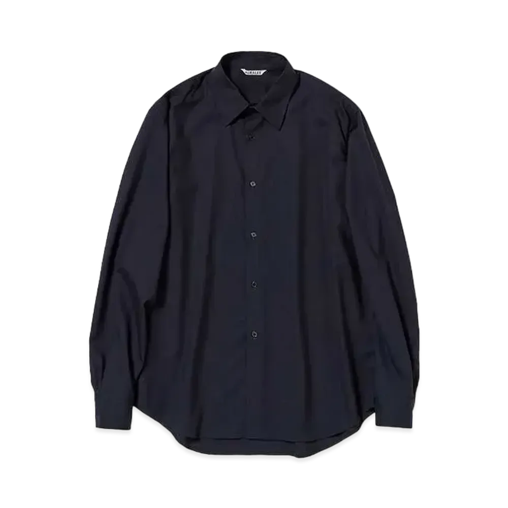 AURALEE Super Fine Tropical Wool Shirt "Dark Navy"