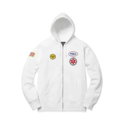 Supreme x HYSTERIC GLAMOUR Patches Zip Up Sweatshirt"White"
