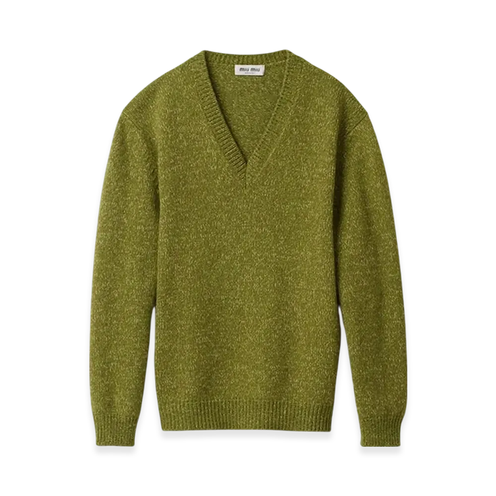 MIU MIU Women's Wool and Cashmere Sweater "Fern Green"