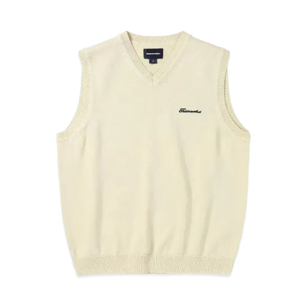 thisisneverthat Script Logo Knit Vest "Ivory"