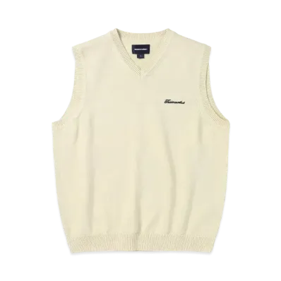 thisisneverthat Script Logo Knit Vest "Ivory"