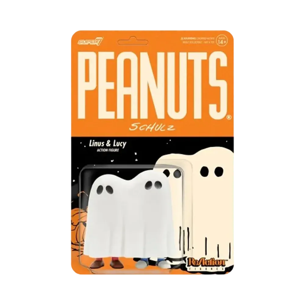Super7 Peanuts ReAction Action Wave 4 Linus & Lucy Ghost "Multicolor"