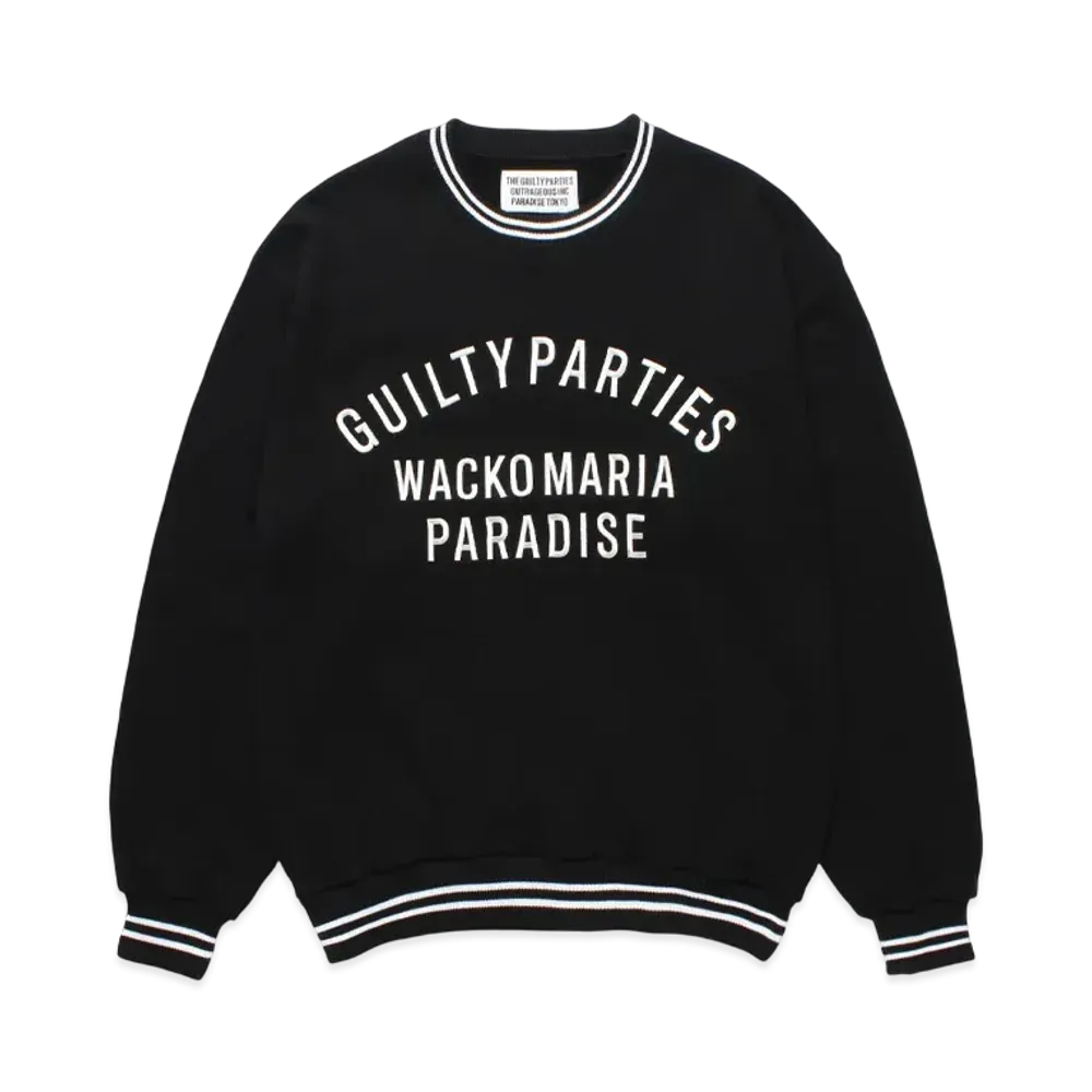 WACKO MARIA Heavy Weight Crew Neck Sweat Shirt "Black"
