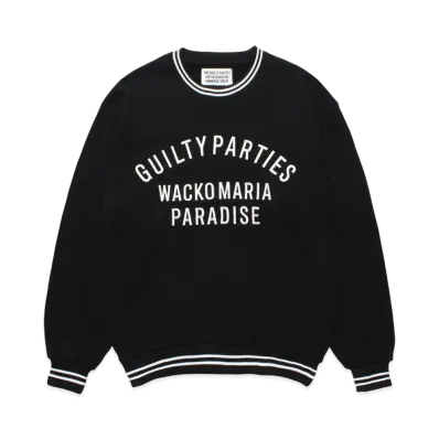 WACKO MARIA Heavy Weight Crew Neck Sweat Shirt "Black"