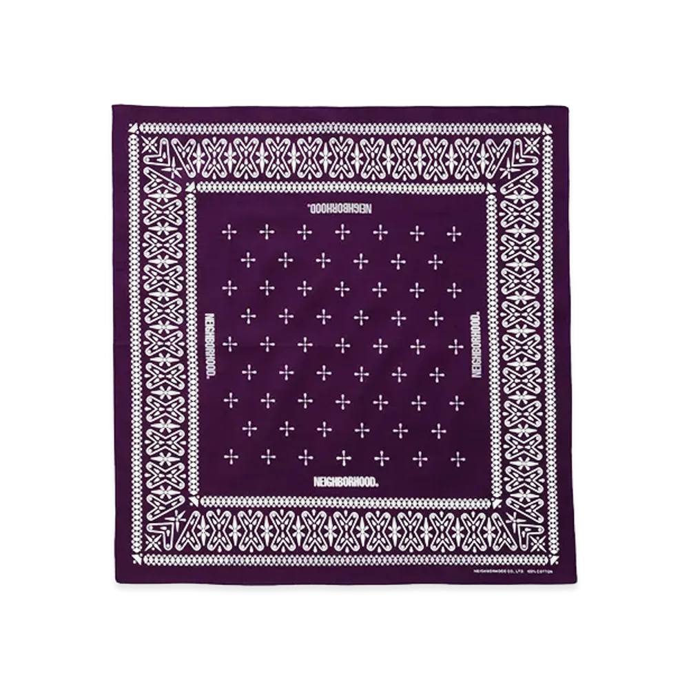 NEIGHBORHOOD Cross Pattern Bandana "Purple"