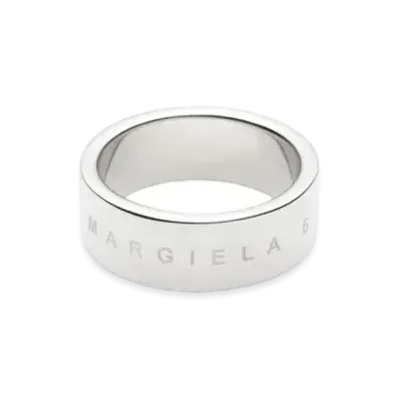 MM6 Maison Margiela Minimal Logo Ring "Shiny Silver Palladium"