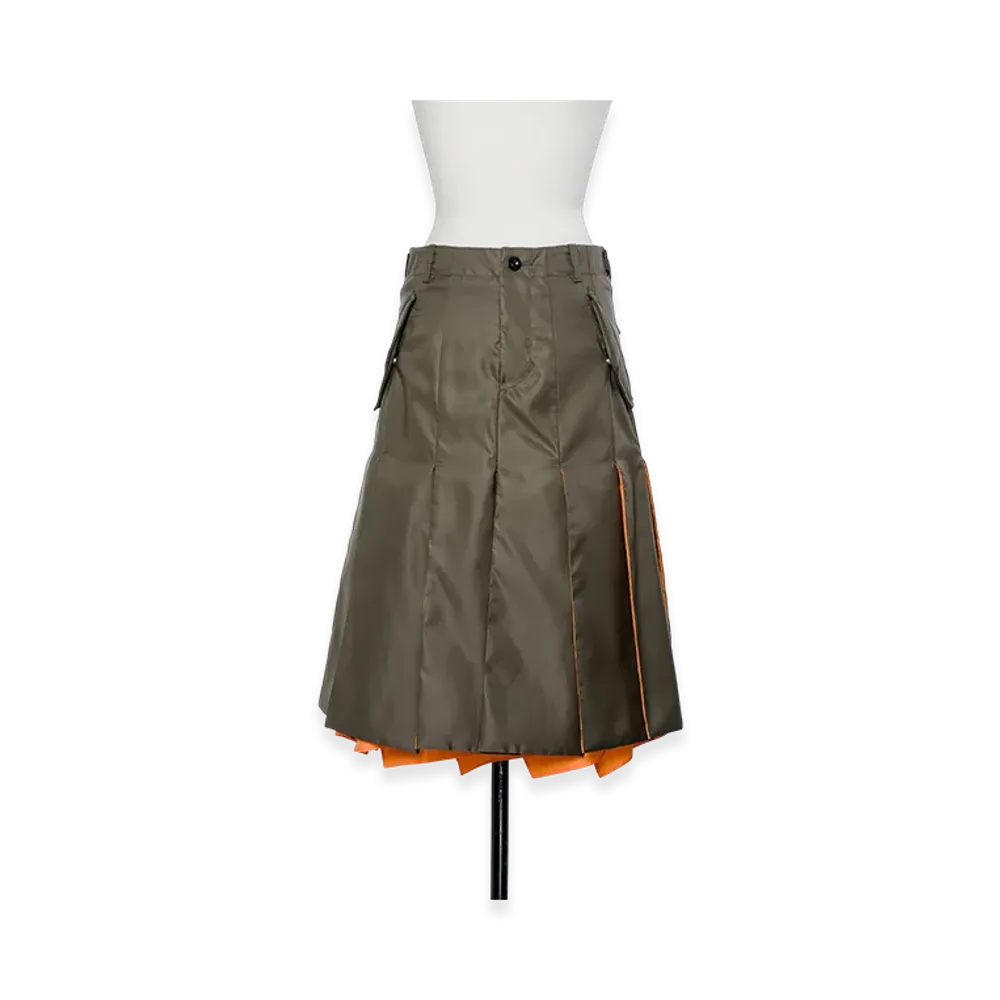 sacai Nylon Twill Skirt "Dark Khaki"
