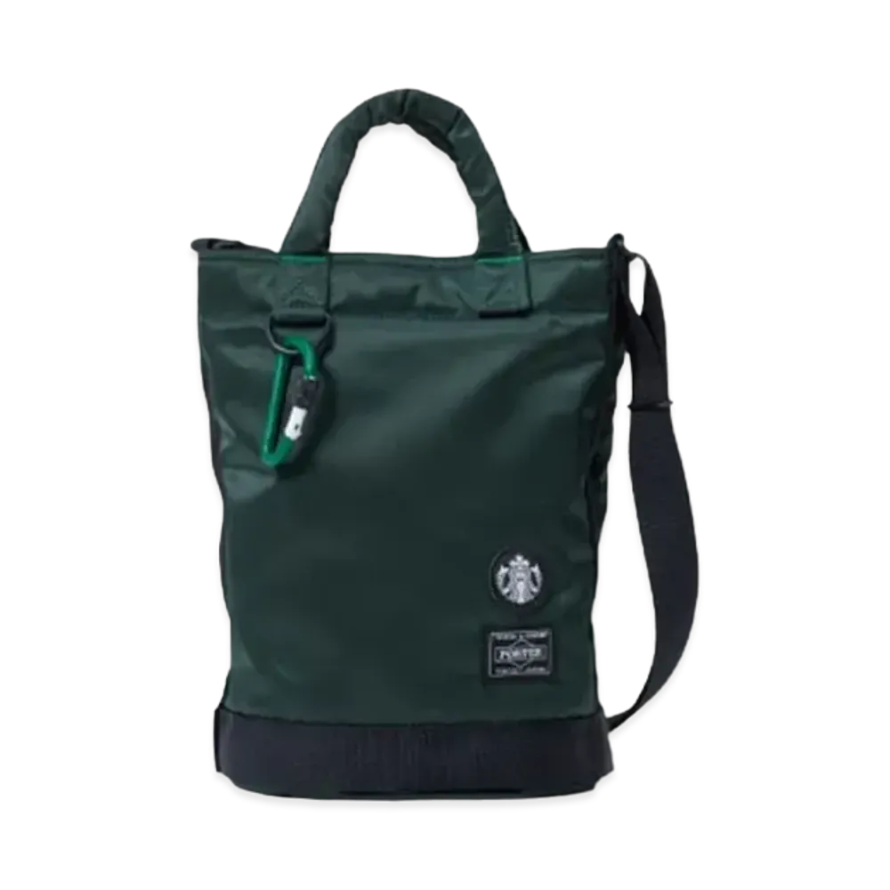 PORTER x STARBUCKS Coffee Bean Shape Drum Bag S "Dark Green"