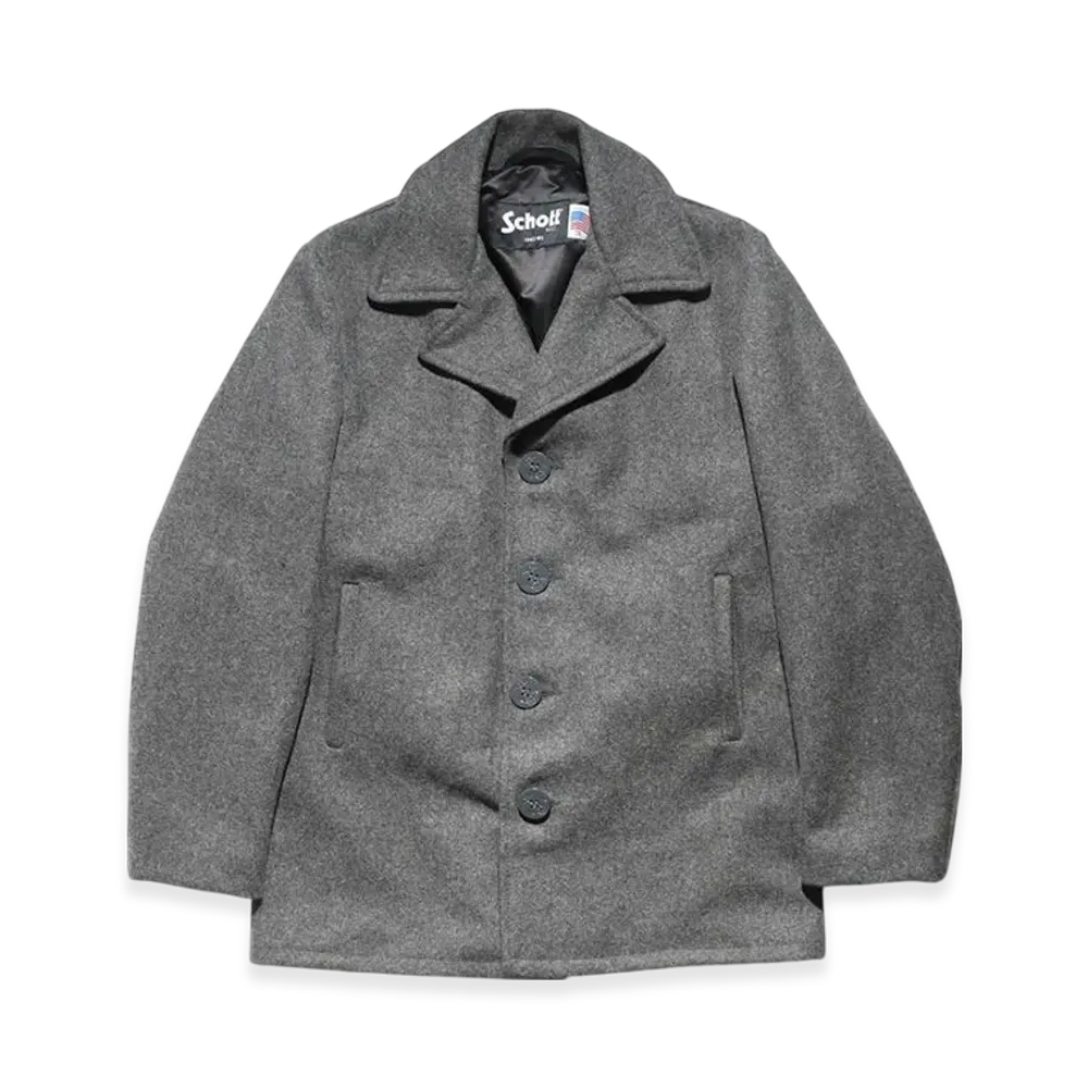 Schott Special Edition 756JAL Mens Wool Single Peacoat with Satin Lining "Dark Navy"