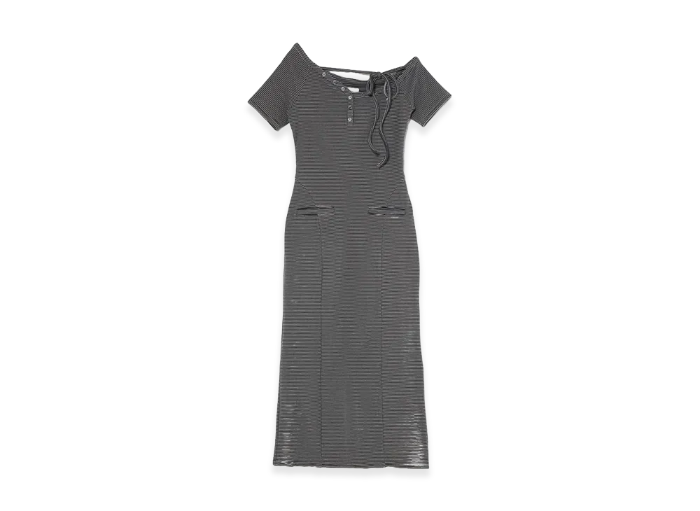 ANDMARY Women's Sunny Ribbon Long Dress "Gray"