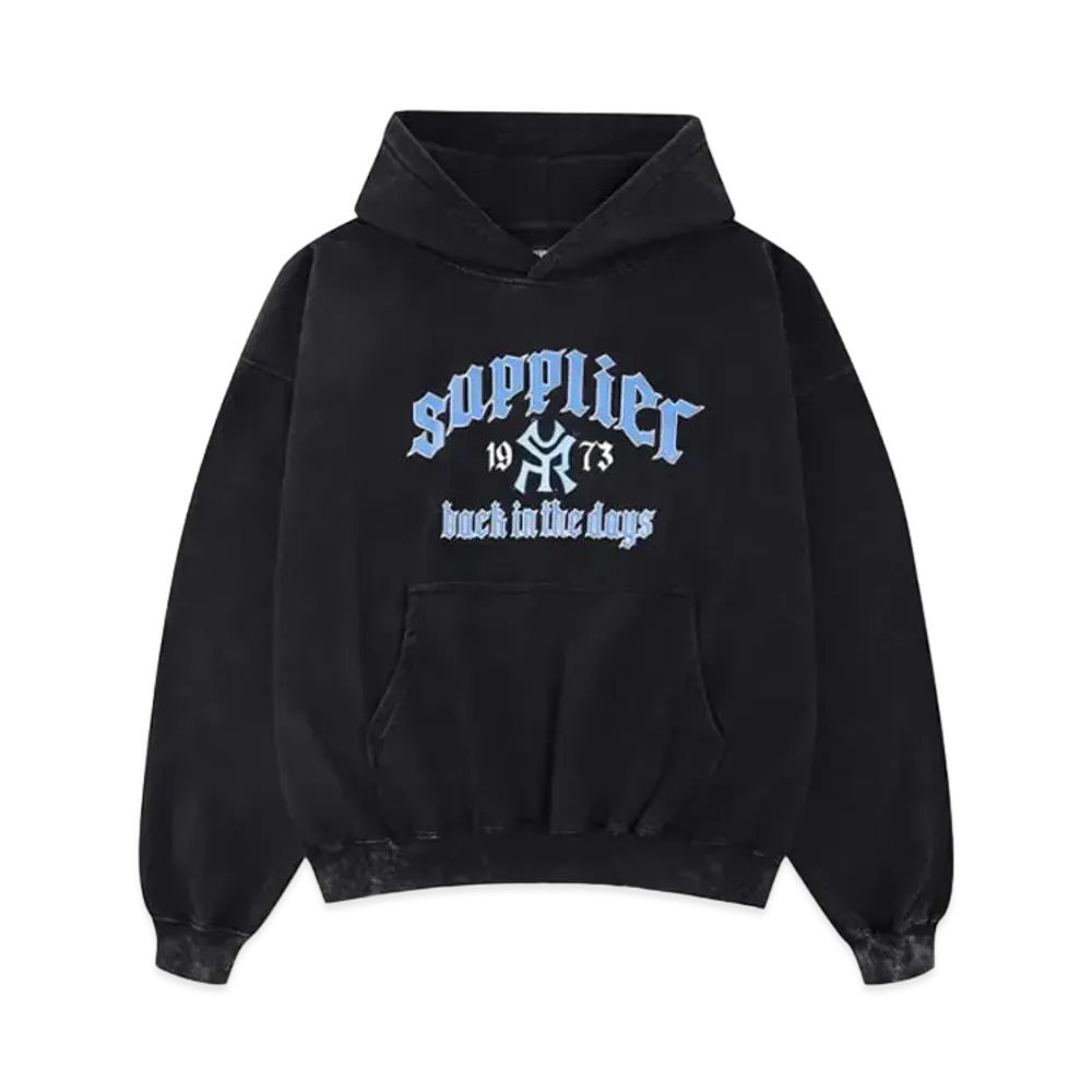 SUPPLIER Vintage Wash Logo Hoodie "Black"