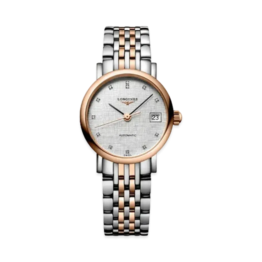 Longines Elegant Collection 25.50 mm "White Mother-of-Pearl/Stainless Steel/Pink Gold" L4.309.5.88.7