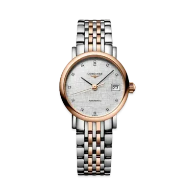 Longines Elegant Collection 25.50 mm "White Mother-of-Pearl/Stainless Steel/Pink Gold" L4.309.5.88.7