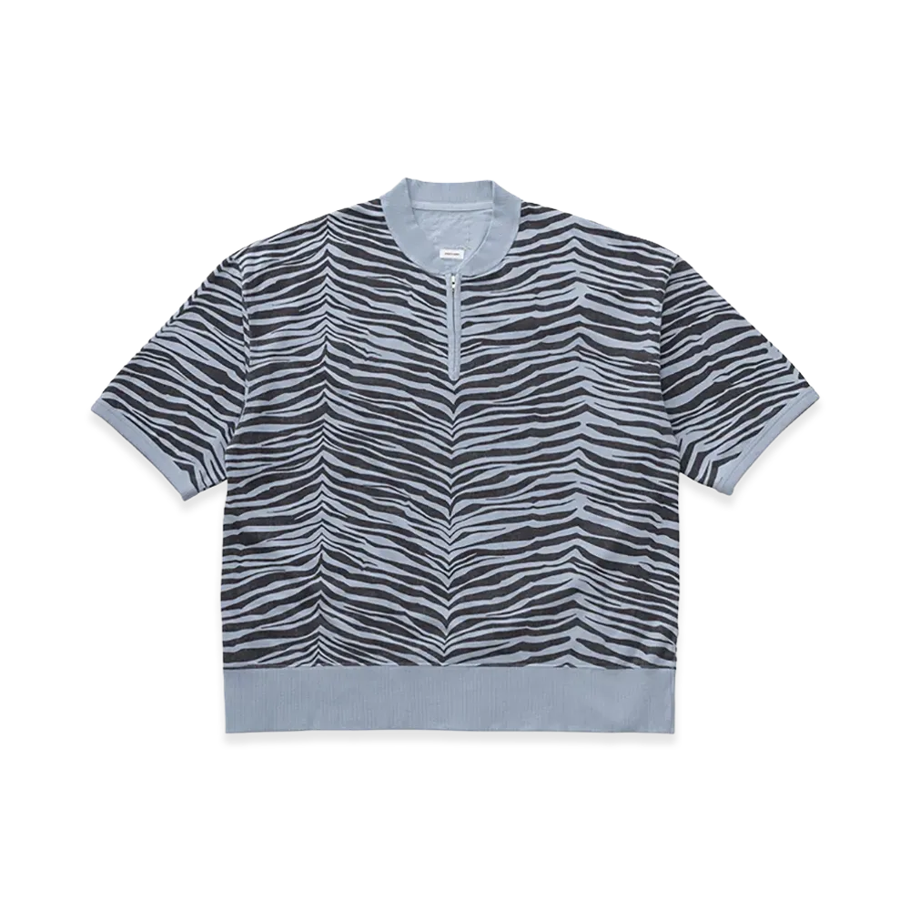 visvim Mondo Henley Zip S/S Quagga "LT.Blue"