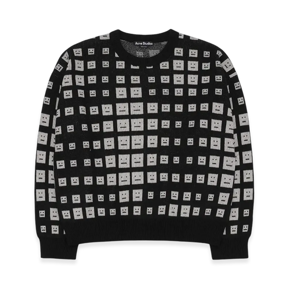 Acne Studios Gradient Face Logo Knit Sweater "Black"