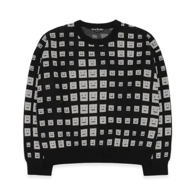 Acne Studios Gradient Face Logo Knit Sweater "Black"