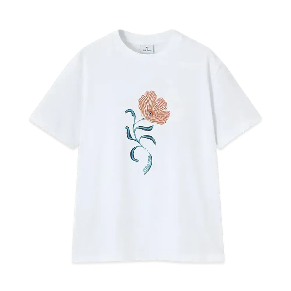 Paul Smith Women's Poppies Short Sleeve T-Shirt "White"