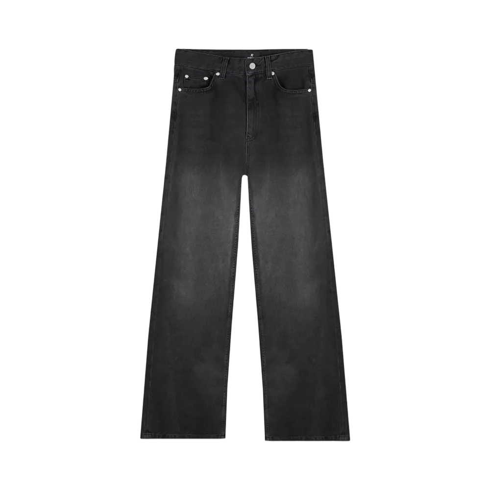 REPRESENT Mid Rise Wide Leg Jean "Washed Black"