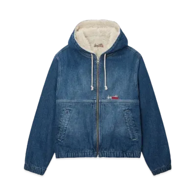 Stussy Work Jacket Denim Sherpa "Washed Blue"