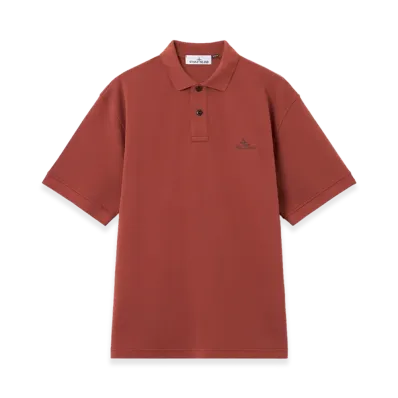Stone Island 2200001 50/2 Organic Cotton Pique "Brick Red"